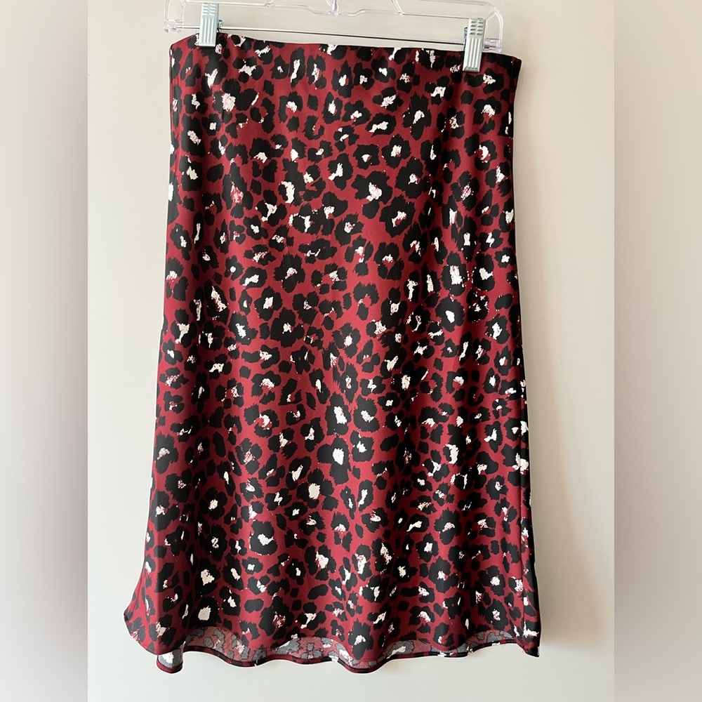 Leopard Print Midi Skirt